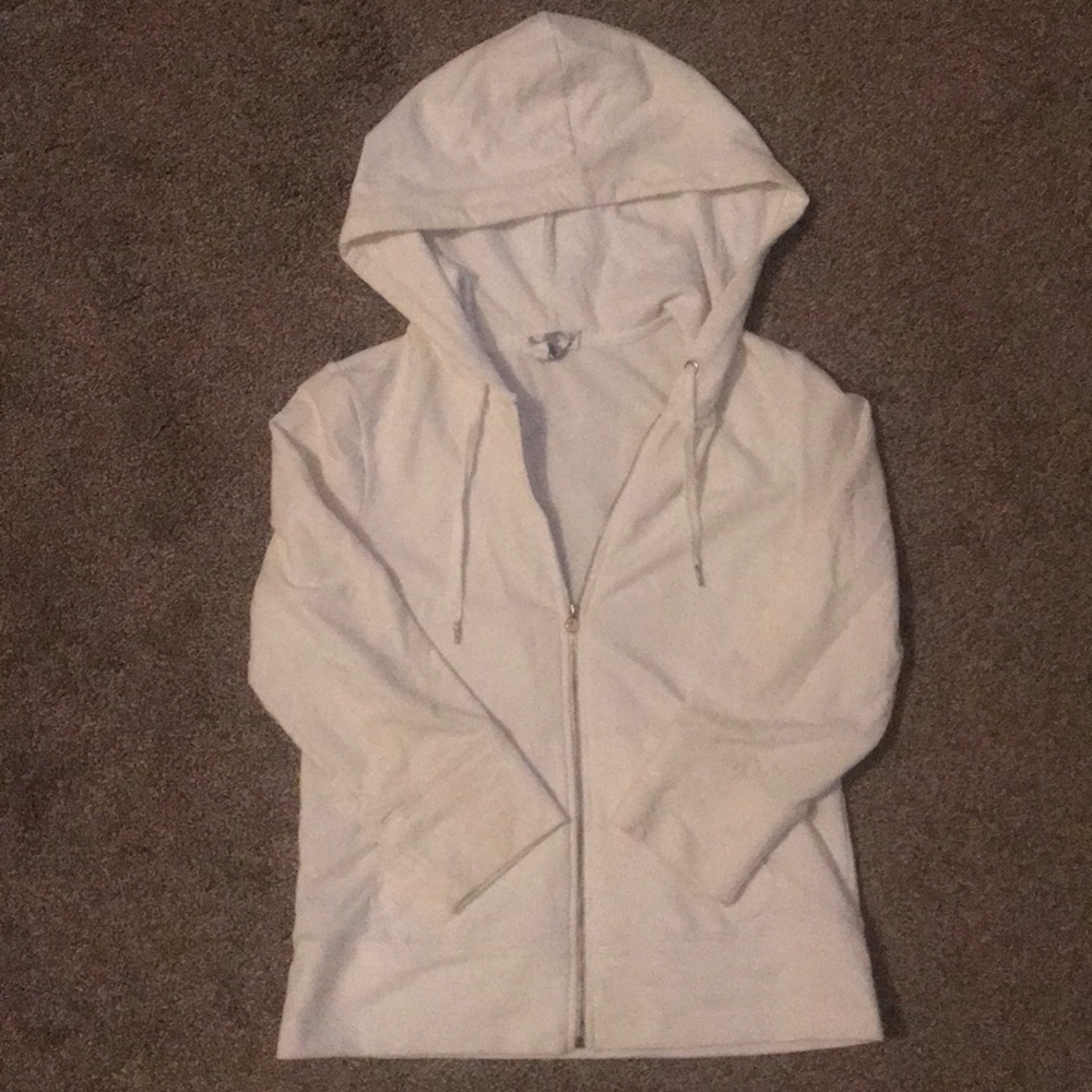 White EXPRESS zip up hoodie